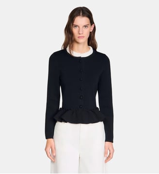 Cardigan à col victorien - Sandro - Noir