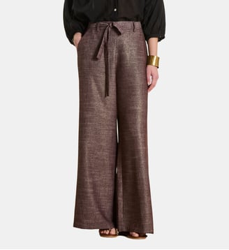 Pantalon large irisé avec ceinture à nouer - La Fée Maraboutée - Chêne