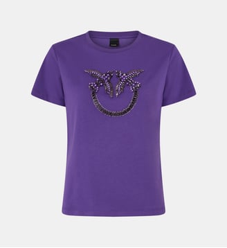 T-shirt à logo bijou love birds - Pinko - Violet foncé