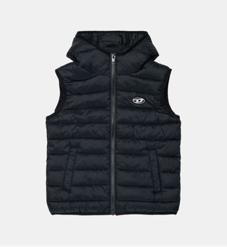 Veste matelassée avec logo imprimé - Diesel Kids - Noir