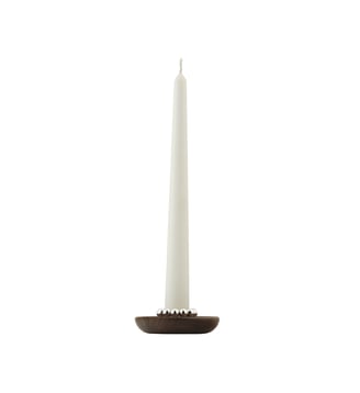Silver-Plated and Walnut Candle Holder - PERLES - Christofle - Marron