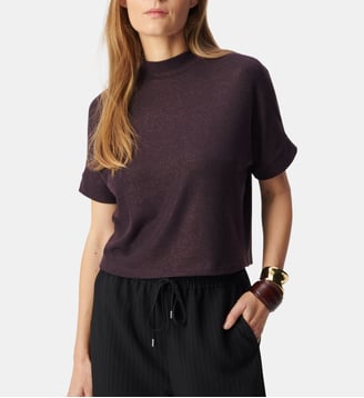 Tee-shirt manches courtes pailleté - Ikks - Cassis