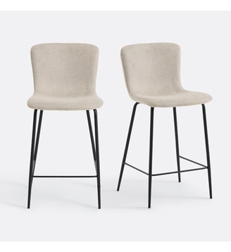 Lot de 2 chaises de bar H65 - So'Home - Écru