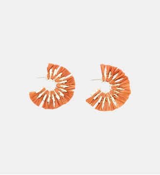 Créoles en raphia orange - Balaboosté - Orange