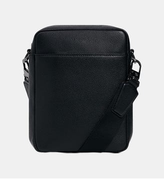 Petite sacoche zippée Marceau en cuir grainé - Le Tanneur - Noir