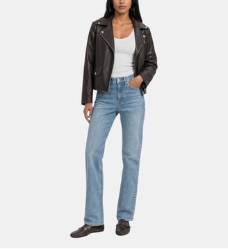 Blouson en cuir marron The Kooples