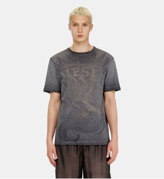 T-shirt en jersey avec motif embossé - Diesel - Gris foncé
