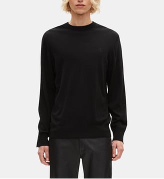 Pull col rond en laine mérinos - The Kooples - Noir