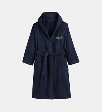 Peignoir à capuche éponge personnalisé - La Redoute Interieurs - Bleu marine