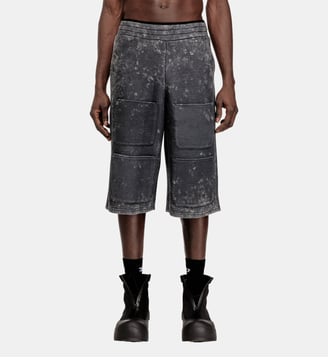 Shorts ample en néoprène effet marbre - Diesel - Noir