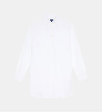 Chemise manches longues en lin unie - Vilebrequin - Blanc