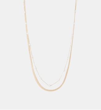 Set de 2 colliers chaine miroir et chaine à perles - Balaboosté - Blanc