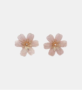 Grandes boucles d'oreilles fleurs en filigrane dorées - Balaboosté - Doré