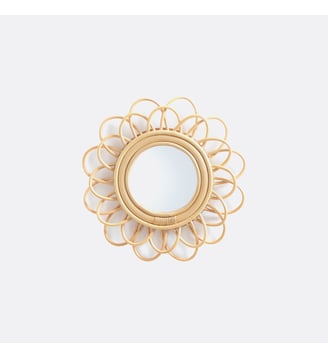 Miroir rotin forme fleur double Ø36 cm La Redoute Interieurs
