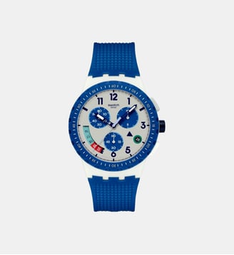 Montre Essentials Gris SUSM409 - Swatch - Blanc