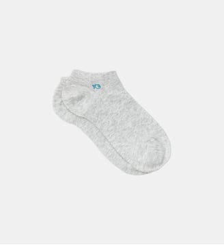 Socquettes en coton peigné unies - Billybelt - Gris clair chiné
