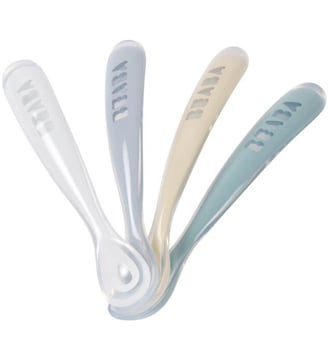 Lot de 4 cuillères silicone 1er âge Beaba