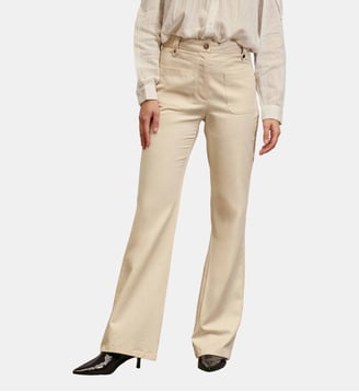 Pantalon flare uni PHINA - La Petite Etoile - Beige clair