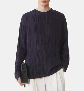 Haut Plissé En Soie - Lanvin - Bleu