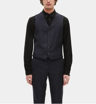 Gilet de costume en laine coupe tailleur - The Kooples - Navy
