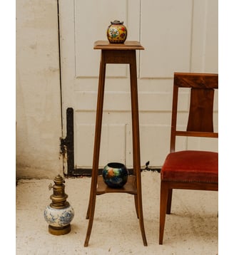 Sellette en bois Francine N°1660 - Produit chiné - Debongout - Bois foncé