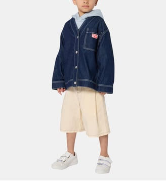 Bermuda en popeline - Kenzo Kids - Beige et rose