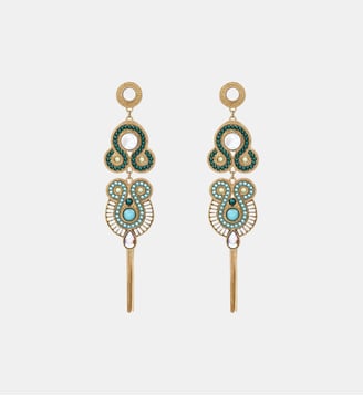 Boucles d'oreilles longues tiges percées   - Circus - Satellite - Bleu