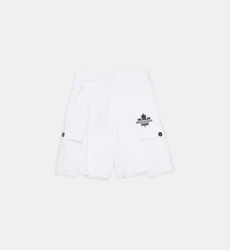 Short cargo en polaire avec Maple Leaf - Dsquared2 - Blanc