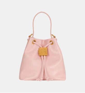 Sac Mini Pulse Bucket en cuir lisse - Balmain - Rose