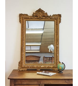 Grand miroir en bois doré Georges N°1021- Produit chiné - Debongout - Doré