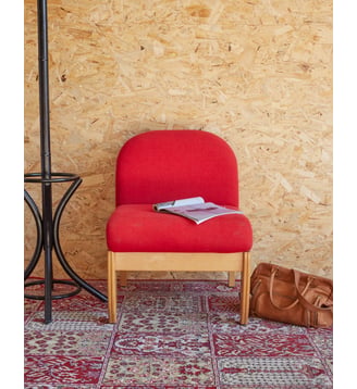 Chauffeuse en bois  Olivia N°88- Produit chiné - Debongout - Rouge