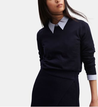 Pull droit en cachemire - Bompard - Bleu marine