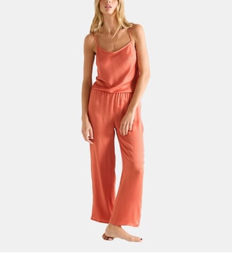Pyjama col rond en satin, Cléome - Laurence Tavernier - Orange