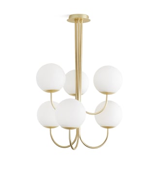 Suspension laiton et verre opaline La Redoute Interieurs