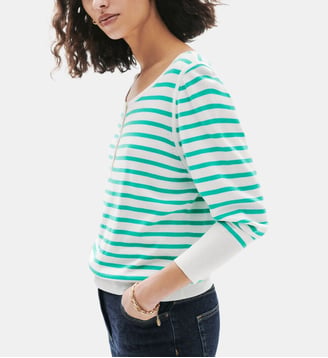 Pull mglorie - Motif rayures - Coupe droite - Caroll - Vert menthe