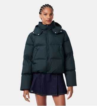Doudoune à capuche déperlante duvet - Lacoste - Vert foncé