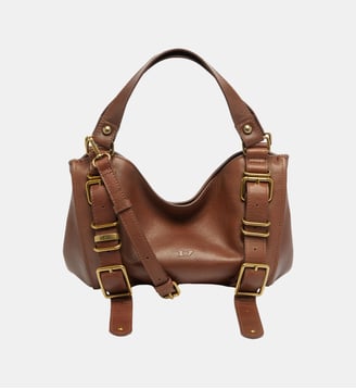 D-One-Sac small à poignée supérieure en cuir traité - Diesel - Marron