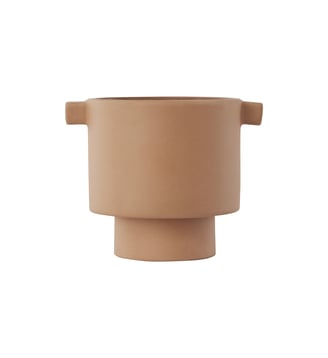 Pot en grès à relief - OYOY - Marron