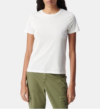 Tee-shirt droit col rond broderie chevrons dos - Ikks - Blanc cassé