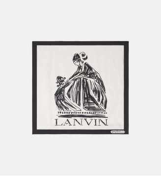 Foulard En Soie Imprimé Mère & Enfant - Lanvin - Blanc