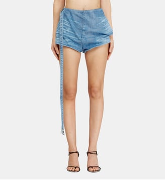 Shorts en denim satiné - Diesel - Bleu