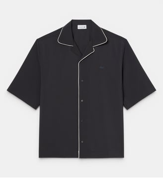 Chemise manches courtes relaxed fit laine - Lacoste - Gris foncé