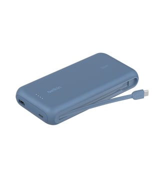 Batterie externe 20000 mAh avec cable USB-C intégre bleu - Belkin - Standard
