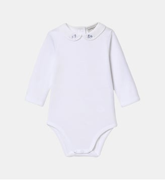 Body col brodé  - Coton biologique - Cyrillus - Blanc cassé