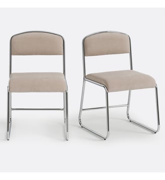 Lot de 2 chaises chrome et tissu La Redoute Interieurs