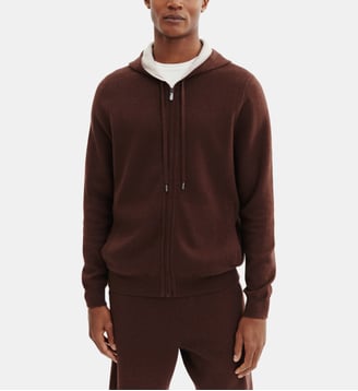 Hoodie zippé double face - Bompard - Cafe et tourterelle