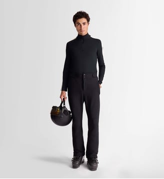 Sous-pull Alpille IV ajusté stretch col montant zippé - Fusalp - Noir et beige