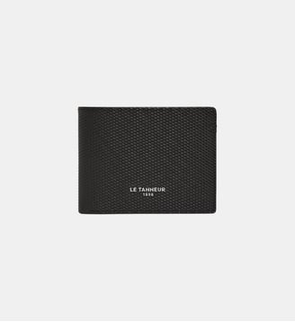 Portefeuille zippé horizontal Lucien en cuir signature T - Le Tanneur - Noir