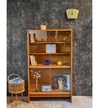 Vitrine en bois des années 70 Victoria N°203- Produit chiné - Debongout - Bois clair