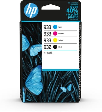 Pack 4 cart N 932 Noir-933 C/Y/M - HP - Noir